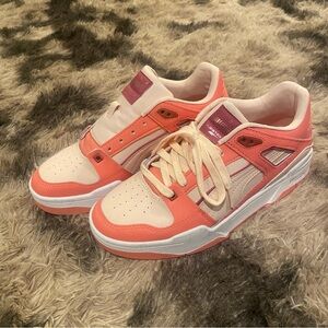 Adidas Pink and White Sneakers